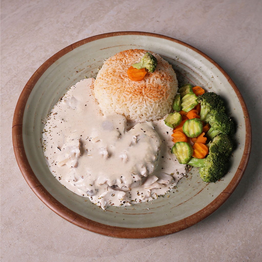 Mushroom Steak / Rice / Sauteed Vegetable / 700g