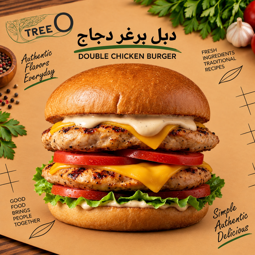 Classic Double Chicken Burger / 200g 